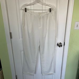 Forever 21 lightweight Striped High-Waisted Slack Trousers with Pockets